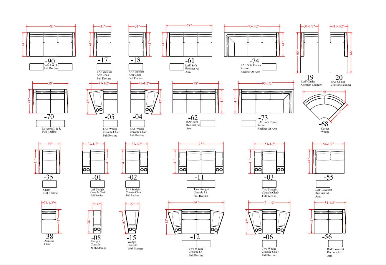 Bradington Young Connery Three Piece Power Reclining Sectional Sofa